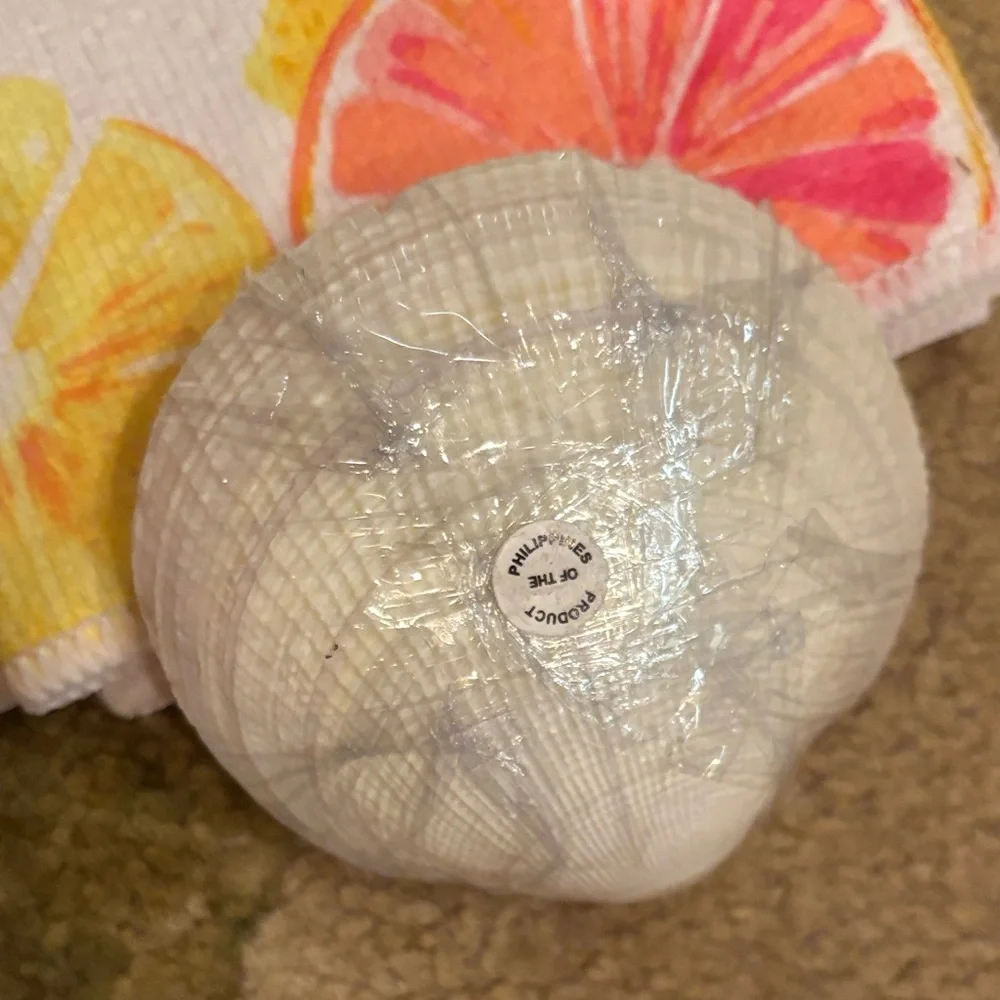 NWT Shell Tip Toothpicks in Shell & Citrus Towel